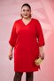 Plus Size Women's Sleeve Detailed V-Neck Dress