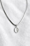 Stone-Embellished Oval End Snake Chain Necklace – Gold & Silver Color Options - 4