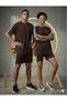 New Season Unisex Premium Combed Cotton Fabric Side Striped Crew Neck T-Shirt and Shorts 2-Piece Set - 4