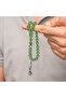 Silver Ball Kazaz Tassel Green Crimped Amber Prayer Beads - 7