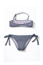 Girl's Navy Blue White Striped Bee Sticker Strapless Bikini Set for Ages 4-12 Hzl24S-Lc3228 - 2