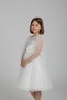 Girl's Glittery and Flower Detailed Evening Dress White Princess Model Tulle Evening Dress April 23 and Graduation - 3