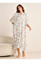 Midi Floral Print Kaftan Night Dress Modal - 2