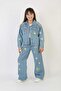Girl's Floral Embroidered Denim Set - 6