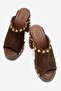 Donovan Women's Genuine Leather Clogs Slippers Brown Suede - 4