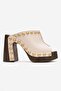 Donovan Women's Genuine Leather Clogs Slippers Beige - 2