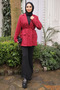 Burgundy Stone Printed Lined Jacket - 2