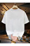 Cotton White Basic Short Sleeve Printed Women's T-Shirt - 4