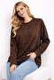 Women's Stoned Modal Fabric Long Sleeve Loose Blouse - 3