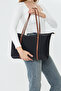 Isola Black Large Size Striped Waterproof Women's Shoulder Bag - 7