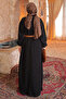Black Elastic Cuffed Belted Denim Dress - 5
