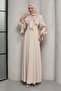 Stone Balloon Sleeve Stone Detailed Evening Dress - 2