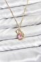 Chain Gold Color Pink Swan Model Zircon Stone Women's Necklace - Ebj260130W39294