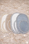 Alina Gray French Lace Double Bath Mat Set Soft Surface Non-Slip and Leather Base - 6