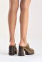 Donovan Women's Genuine Leather Clogs Slippers Khaki - 8