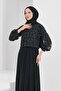 Black Beaded Evening Dress - 3