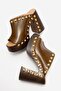 Donovan Women's Genuine Leather Clogs Slippers Khaki - 5