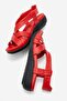 Mintha Genuine Leather Women's Sandals Red - 8