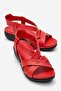 Mintha Genuine Leather Women's Sandals Red