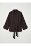 Nevavm Shirt Collar Belted Oversize Women's Jacket - 7