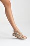 Janset Women's Genuine Leather Sandals Beige Suede - 6
