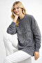 Women's Modal Fabric Embroidered Long Sleeve Loose Blouse - 2