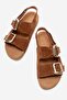 Janset Women's Genuine Leather Sandals Tan Suede - 4