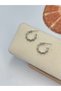 Zircon Stone Detail Minimal Hoop Earrings (Steel)