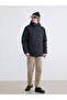 Xside Black Standard Fit Hooded Men's Coat - 2