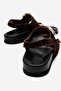 Janset Women's Genuine Leather Sandals Brown Suede - 3