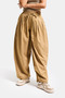 Women's Brown S6-76 Super Balloon Fit Loose Cut Special Fabric Trousers