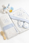 4-Piece Baby Set Cute Teddy Bear Embroidered Bathrobe Towel Booties - 100% Cotton - 3