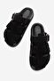 Jilda Women's Genuine Leather Slippers Black Suede - 4