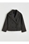Lcw Modest Anthracite Double-Breasted Collar Oversize Women's Cashmere Coat - 6