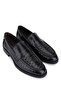 Men's Genuine Leather Black Loafer Shoes - 2