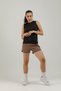 Training Sri-12 Fit Pi Mid Waist 2-in-1 Leggings Women's Sports Shorts Brown - 7
