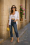 Women's Star Stone Detailed Straight Fit Jean Trousers High Waist Straight Leg