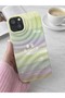 iPhone 14 Compatible Pastel Wave Patterned Smile Silicone Phone Case