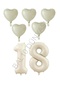 Bal10 Cream Color 18Th Birthday Foil Balloon Celebration Set