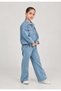 Girl's Bow Embroidered Denim Set - 2