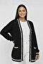 Women's Button-Front Double-Pocket Striped Plus Size Knitwear Cardigan - 2