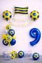 Yellow Navy Blue Football Themed 9Th Birthday Balloon Set