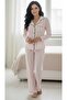 Buttoned Classic Striped Relaxed Fit Wrinkle Resistant Fade Resistant Meter Print Premium Pajama Set - 4