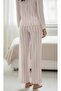 Buttoned Classic Striped Relaxed Fit Wrinkle Resistant Fade Resistant Meter Print Premium Pajama Set - 7