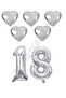 Bal10 Silver Color 18Th Birthday Foil Balloon Celebration Set
