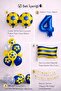 Yellow Navy Blue Football Themed 4Th Birthday Balloon Set - 2