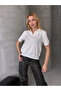 Women's Polo Collar Short Sleeve Knitwear Blouse