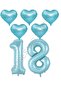 Rönesans Blue Color 18Th Birthday Foil Balloon Celebration Set