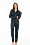 Women's Long Sleeve Front Buttoned Navy Blue Pajama Set C3T7N102 - 2