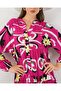 Women's Patterned Long Hijab Dress 2585 - A.Fuchsia - 4